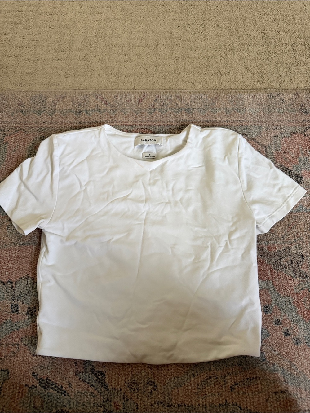 Babaton White Short Sleeve Crewneck Tee